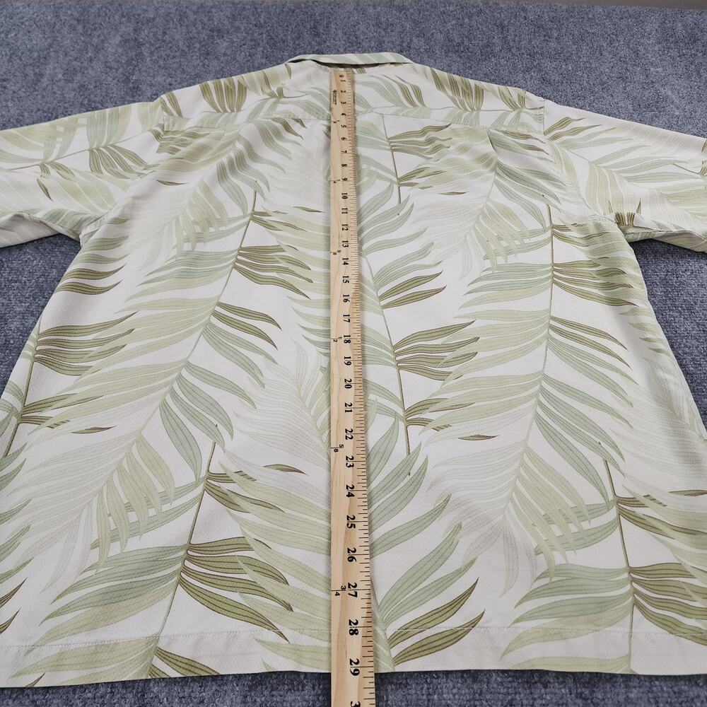 Tommy Bahama Shirt Mens Large Tan Tropical Silk Hawaiian Button Up Loop Collar - Picture 8 of 16